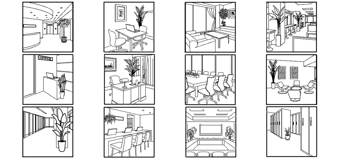 オフィスにおけるさまざまな部屋のイメージ